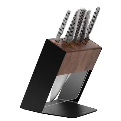 New Global Katana 6pc Walnut Knife Block Set Knives Chef Cook Utility Paring • $439.40