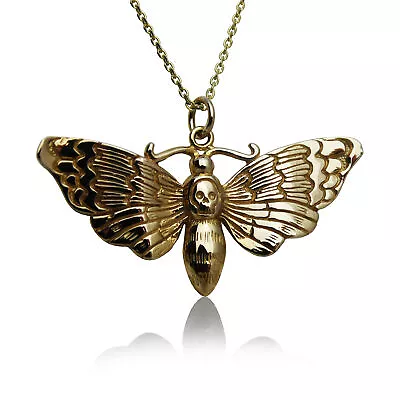 Death's Head Hawk Moth Necklace - Bronze • $27