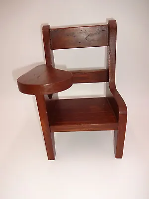 Vintage Dark Wood Wooden Doll Chair With Table School Desk 10  • $19.99