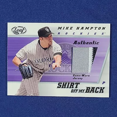 2002 Leaf Mike Hampton Shirt Off My Back Patch Jersey #SB-MH Card B • $9.95