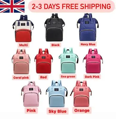 UK Large Mummy Baby Nappy Changing Bag Diaper Travel Multi-Function Backpack • £10.99