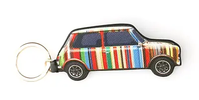 Paul Smith Striped Leather Striped Mini Cooper Keyring Key Ring Fob New NWOT • $59