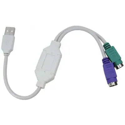 £3.99 • Buy USB To 2 X PS/2 Adapter PS2 Female Keyboard And Mouse Adaptor Splitter Converter