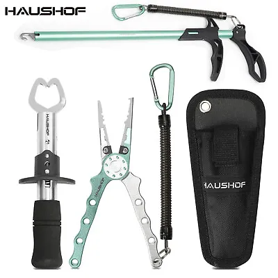 $29.99 • Buy HAUSHOF Fishing Pliers Scissors Line Cutter Hook Remover Fish Gripper Tool Set
