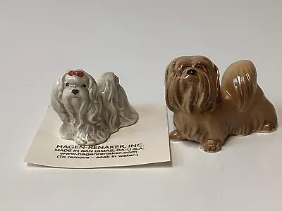Retired Hagen Renaker Miniature Maltese & Lhasa Apso Figurines • $24.99