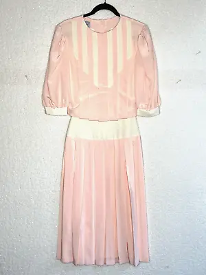 Vintage Anthea Crawford Womens Dress Size 8 Pink 80s Style Special Occasion • $35