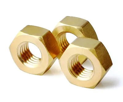 Brass Nut Select Size M0.8 M1 M1.2 M2 M5 M6 M8 M10 M12 M14 M18 M20 M24 M30 Etc. • $2.98