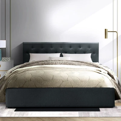$285.47 • Buy Artiss Bed Frame Queen Size Gas Lift Base With Storage  Fabric Wooden