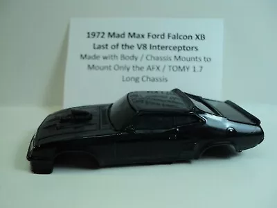 HO Slot Car Body Ford Falcon Mad Max Black AFX TOMY Mega-G+ 1.7 Long Chassis • $7.99