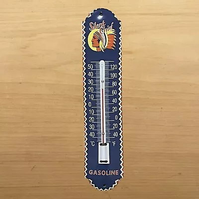 Vintage Silent Chief Thermometer Porcelain Sign Indian Gas Oil Service Station • $4.25