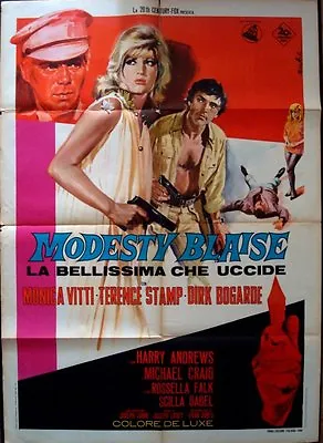 MODESTY BLAISE Italian 2F Movie Poster 39x55 MONICA VITTI TERENCE STAMP NISTRI • $350