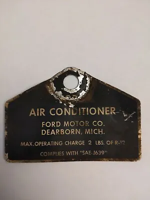 Ford Air Conditioner Operating Charge Tag 2lbs Freon • $10