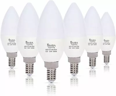 [6 Pack] LED Candelabra B11 C37 Bulbs 5W 40W Replacement 120V E12 5000K Daylight • $16.95