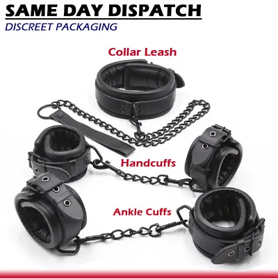 BDSM Fetish Bondage Kit Collar Ankle Cuffs Handcuffs Restraint Couples Sex Toy • $25.99