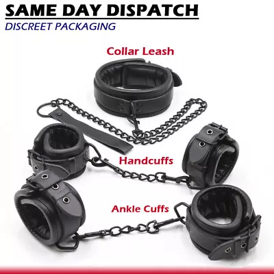 BDSM Fetish Bondage Kit Collar Ankle Cuffs Handcuffs Restraint Couples Sex Toy • $24.99