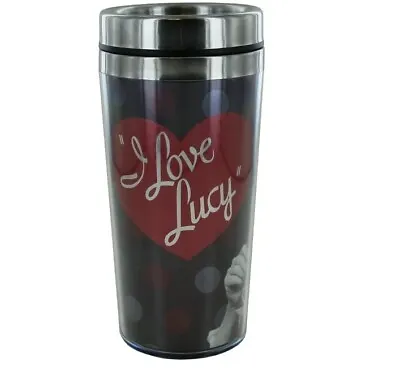 I Love Lucy Travel Mug Hot Or Cold Beverages 16 Fluid Ounces Slide On Lid • $19.95