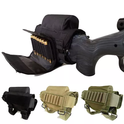 Tactical Rifle Cheek Riser Rest Pad For Rifle Stock With 7 Buttstock Ammo Holder • $10.99