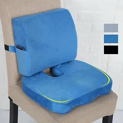 £16.99 • Buy Memory Foam Back Support Cushion Wedge Seat Chair Posture Lumbar Orthopaedic UK