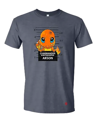 Pokemon Parody CHARMANDER MUG SHOT Graphic T-SHIRT - Pikachu Pokeball Ghastly • $22.99