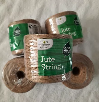 £6.28 • Buy JUTE String 200Mtr Gardening CRAFT Strings Gift 100% Natural Rustic Twin Strings