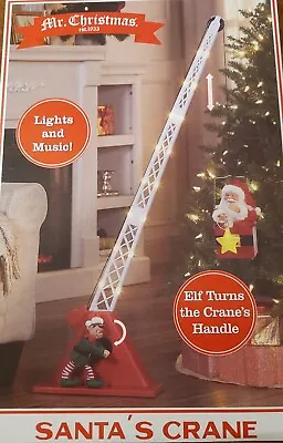 NEW! Mr Christmas Santas Crane W/ Lights/Music Elf Turns Crane 15 Christmas 🎶 • $49