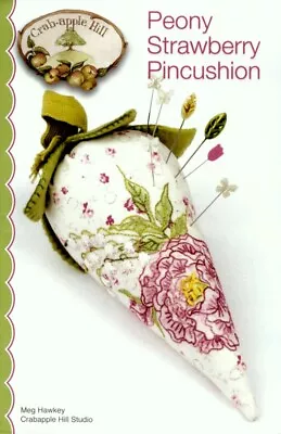 Peony Strawberry Pincushion - Pattern By Meg Hawkey - Embroidered Pincushion • $10