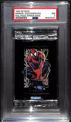 1992 Skybox Marvel Masterpieces PSA 7 NM Sealed Foil Pack Spider-man B87656 • $80