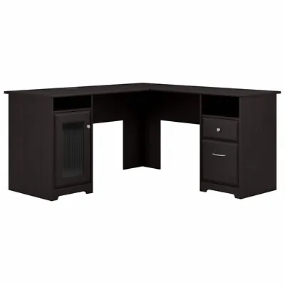 Cabot L Shaped Computer Desk With Storage In Espresso Oak - Engineered Wood • $301.94