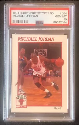 Michael Jordan PSA 10 GEM MINT 1991 Hoops PROTOTYPE #004 Basketball Graded Card • $395