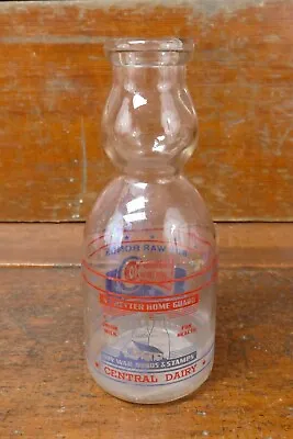 RARE 1940’s WW2 Buy War Bonds Cream Top Quart Milk Bottle Central Dairy ND • $174.95