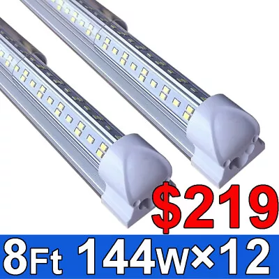 12PACK 8Foot LED Shop Light Fixture 8FT T8 LED Tube Light 8' 144W 18000LM Garage • $219.66