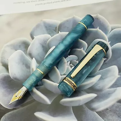 Kaigelu 316 Blue Acrylic Celluloid Fountain Pen EF/F/M Nib Writing Pen Gift • $27.80