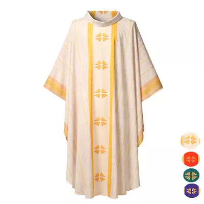 Medieval Retro Ethnic Men Robe Printed Religion Robes Gilded Monk Clothing • $31.99