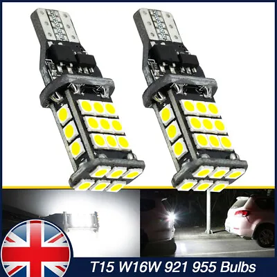 2x W16W T15 LED Bulbs Canbus Backup White Lights 921 912 Bulb Car Reversing Lamp • £7.99