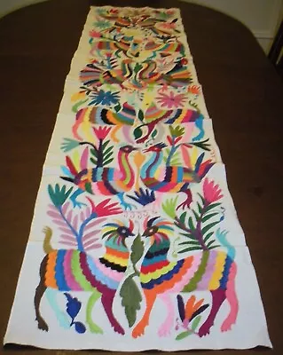 Colorful Table Runner 74  Long X 17  Wide Needlework Animals Floral Mexico Cinco • $8.99