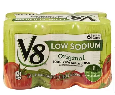 $10 • Buy V8 Original Low Sodium 100% Vegetable Juice, 5.5 Fl Oz  (1) 8 Pack Cans Bonus 