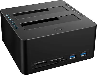 SATA To USB 3.0 Dual-Bay Hard Drive Docking Station For 2.5 & 3.5-inch HDD/SSD • $44.95