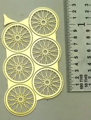 Scale Model WWI Aircraft Wheels  USA Etched Brass  - Set Of 6 Spoked Wheels 1/72 • $5.50
