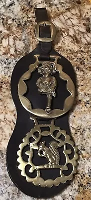 Brass Horse Saddle/Bridle Medallions Ornaments ON Leather Martingale VINTAGE • $13