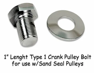Vw Type 1 Chrome Extra Long Crank Pulley Bolt & Washer For Sand Seal Pulleys • $12