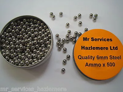 £7.95 • Buy 500 X 6mm BB - BB's Nickel Plated Steel CATAPULT Ammo..PREMIUM SMK PRECISION..