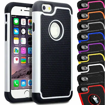 Hyprid ShockProof Case For IPhone 6s/6 Dual Layer Builders Back Cover • £4.48