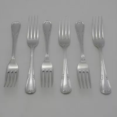 LAUREL Design WALKER & HALL SHEFFIELD Silver Service Cutlery Six Dessert Forks • £29.90