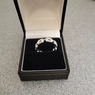 £12.99 • Buy Diamond Curb Ring In Sterling Silver 