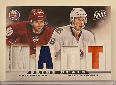 2012-13 Panini Prime Prime Duals #42 Matt Donovan/Matt Watkins #66/200 • $3.80