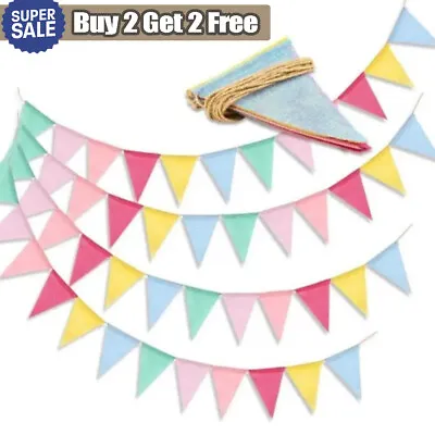 4M × 12 Triangle Flags Bunting Banner Outdoor Bunting For Garden Waterproof • £3.74