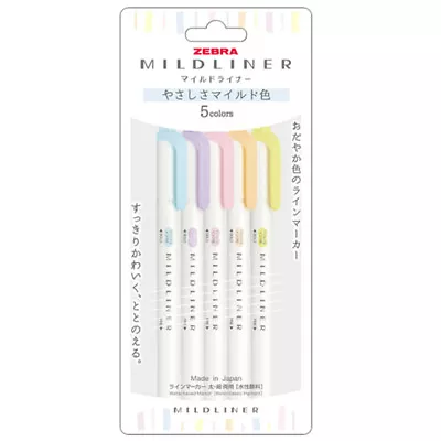 $9.95 • Buy Zebra Mildliner Gentle Colour Set (5/pk) WKT7-5YC
