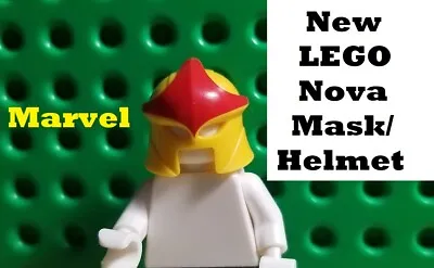 LEGO Marvel Nova Helmet Mask Yellow Red Face Shield Eye Hole Red Minifigure Hero • $10.37