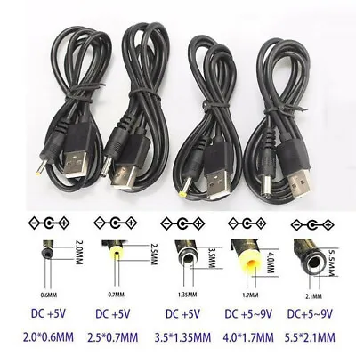 New USB A Male To 2.0/2.5/3.5/4.0/5.5mm Connector 5V DC Charger Power Cable Cord • $1.88