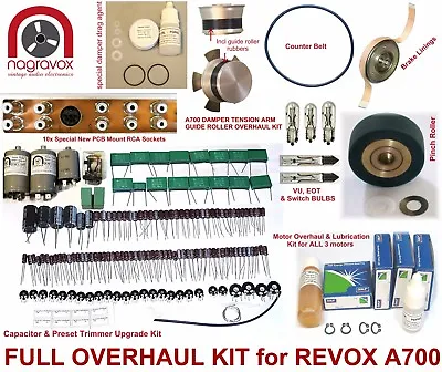 REVOX A700 COMPREHENSIVE Electronic & Mechanical 'FULL MONTY' Overhaul Kit  • $471.94